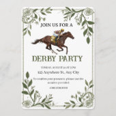 Invitation moderne de Derby équestre floral (Devant)