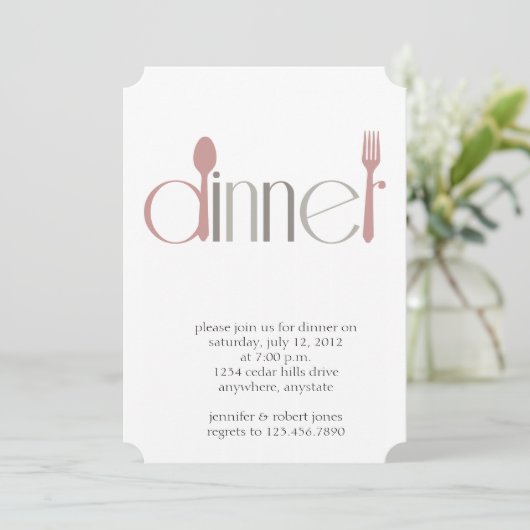 Invitation moderne de dîner de cuillère et de (Debout devant)