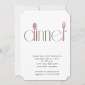 Invitation moderne de dîner de cuillère et de (Devant)