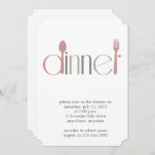 Invitation moderne de dîner de cuillère et de (Devant / Derrière)