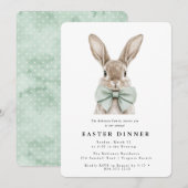 Invitation moderne de dîner de Pâques à l'aquarell (Devant / Derrière)