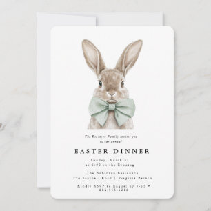 Invitation moderne de dîner de Pâques à l'aquarell