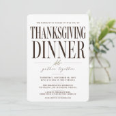 Invitation moderne de dîner de Thanksgiving éditor (Debout devant)