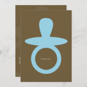 Invitation moderne de douche de bébé - bleu et (Devant / Derrière)