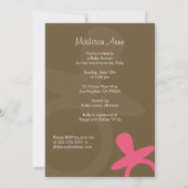 Invitation moderne de douche de bébé - rose et (Dos)