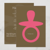 Invitation moderne de douche de bébé - rose et (Devant / Derrière)