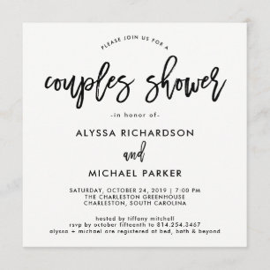 Invitation moderne de douche de couples du