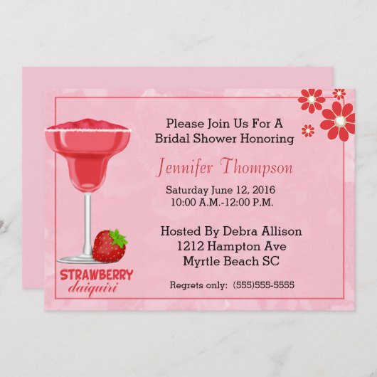 Invitation moderne de douche nuptiale (Devant / Derrière)