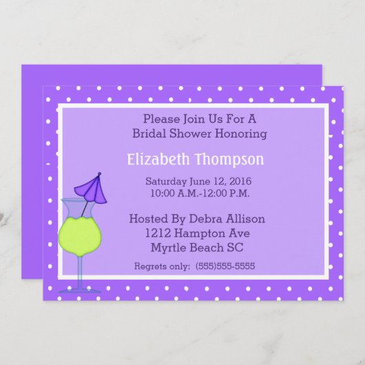 Invitation moderne de douche nuptiale (Devant / Derrière)