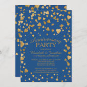 Invitation moderne de fête d'anniversaire de coeur (Devant / Derrière)