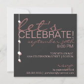Invitation moderne de fête d'anniversaire de femme (Dos)