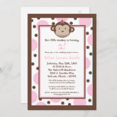 invitation moderne de fête d'anniversaire de singe (Devant / Derrière)