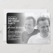 Invitation moderne de fête d'anniversaire double a (Devant)