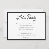 Invitation moderne de fête de Bat Mitzvah noir et  (Devant)