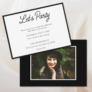 Invitation moderne de fête de Bat Mitzvah noir et 