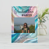 Invitation moderne de fête de fin d'études avec ph (Debout devant)
