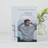 Invitation moderne de fête de fin d'études avec ph (Debout devant)