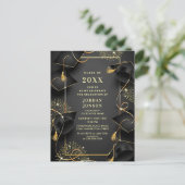 Invitation moderne de fête de fin d'études en noir (Debout devant)