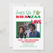 Invitation moderne de fête de KWANZAA avec 7 bougi (Devant)
