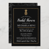 Invitation moderne de Fête de la mariée d'ananas, (Devant / Derrière)