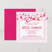 Invitation moderne de Fête de la mariée de coeurs (Devant / Derrière)