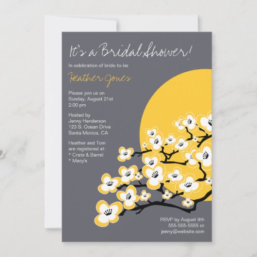 Invitation moderne de Fête de la mariée de fleurs (Devant)