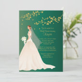 Invitation moderne de Fête de la mariée de jeune (Debout devant)