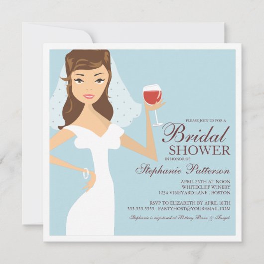 Invitation moderne de Fête de la mariée de thème (Devant)