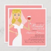 Invitation moderne de Fête de la mariée de thème (Devant / Derrière)