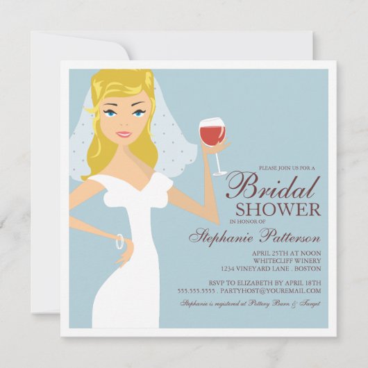 Invitation moderne de Fête de la mariée de thème (Devant)