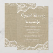 Invitation moderne de Fête de la mariée de toile (Devant / Derrière)