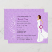 Invitation moderne de Fête de la mariée d'élégance (Devant / Derrière)