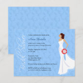 Invitation moderne de Fête de la mariée d'élégance (Devant / Derrière)