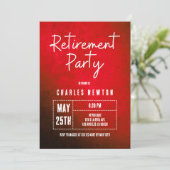 Invitation Moderne de Fête de Retraite | Dégradé R (Debout devant)