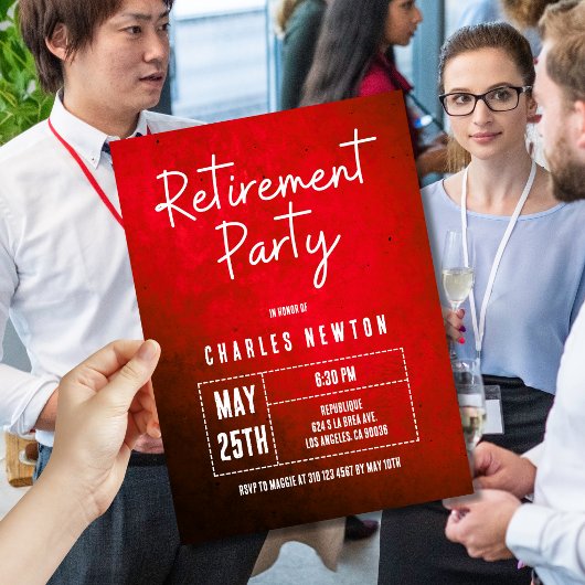 Invitation Moderne de Fête de Retraite | Dégradé R