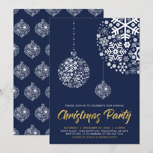 Invitation moderne de fête de vacances d'hiver Nav (Devant / Derrière)