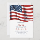 Invitation Moderne de Fête du 4 Juillet avec Drape (Devant)