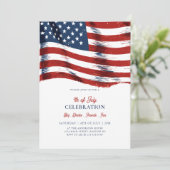 Invitation Moderne de Fête du 4 Juillet avec Drape (Debout devant)