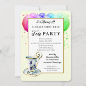Invitation moderne de fête du thé sans dettes (Devant)