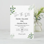 Invitation Moderne de Feuillage pour Sauvegarder l (Debout devant)