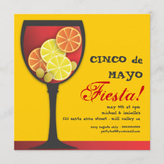 Invitation moderne de fiesta de sangria de Cinco