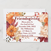 Invitation moderne de Friendsgiving florale de Bou (Devant)
