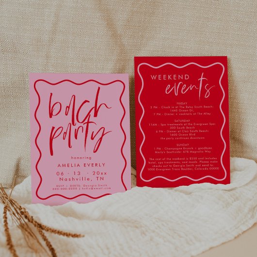 Invitation moderne de la partie de Bachelorette ro