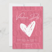 Invitation moderne de la Saint-Valentin rose et bl (Devant)