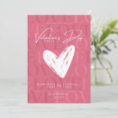 Invitation moderne de la Saint-Valentin rose et bl (Debout devant)