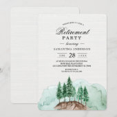 Invitation Moderne de Nature Verte de Forêt Aquare (Devant / Derrière)