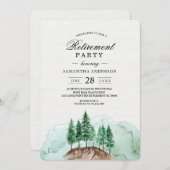 Invitation Moderne de Nature Verte de Forêt d'Aqua (Devant / Derrière)