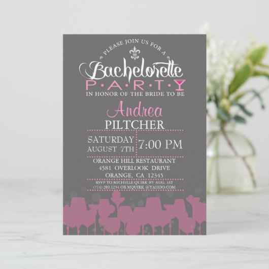 Invitation moderne de partie de Bachelorette (Debout devant)