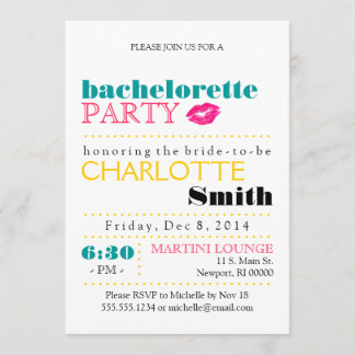 Invitation moderne de partie de Bachelorette