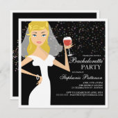 Invitation moderne de partie de Bachelorette de (Devant / Derrière)